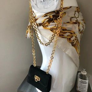 AUTH SALVATORE FERRAGAMO GANCINI LOCK MINI BAG bc